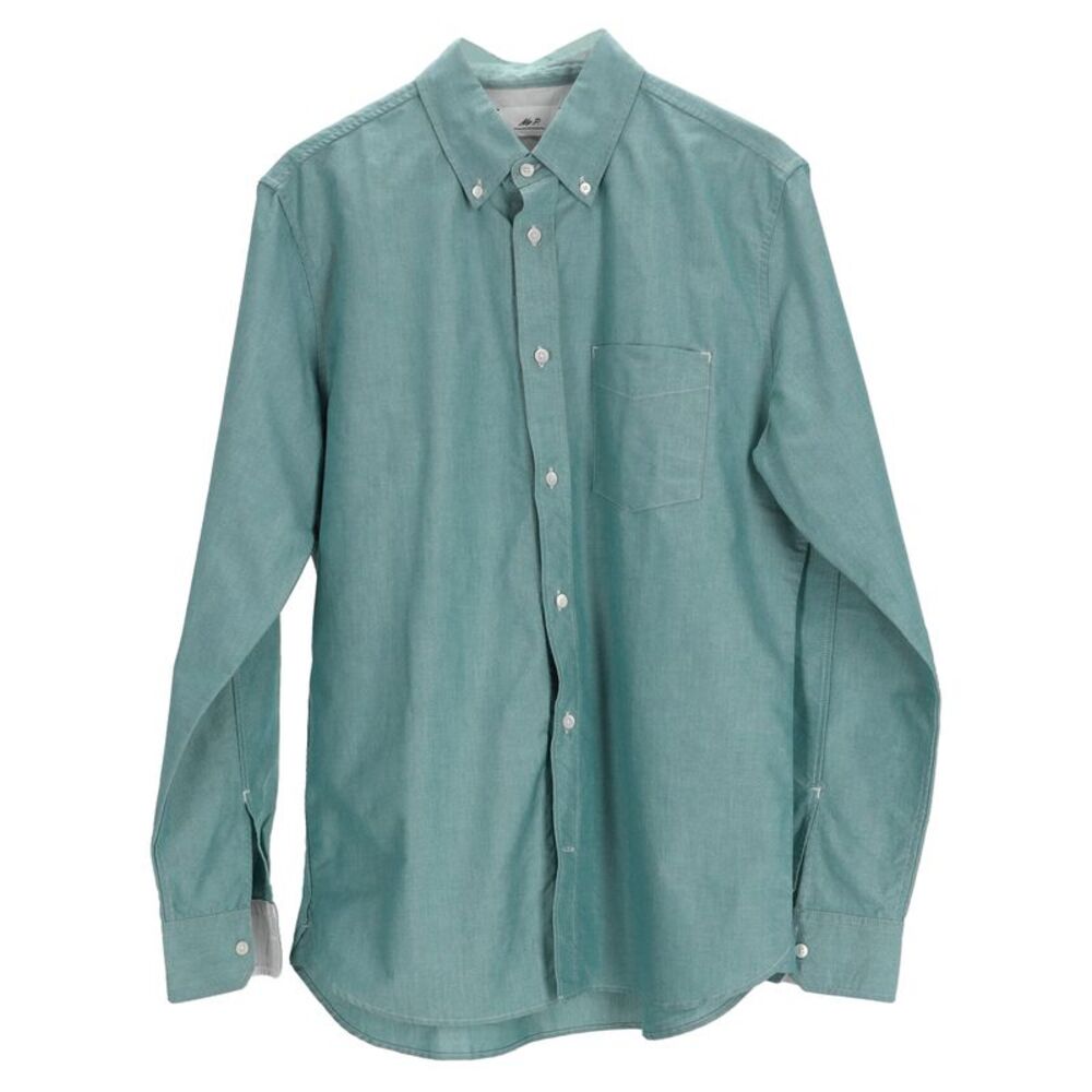 Mr P. Button-Down Collar Oxford Shirt in Green Organic Cotton
